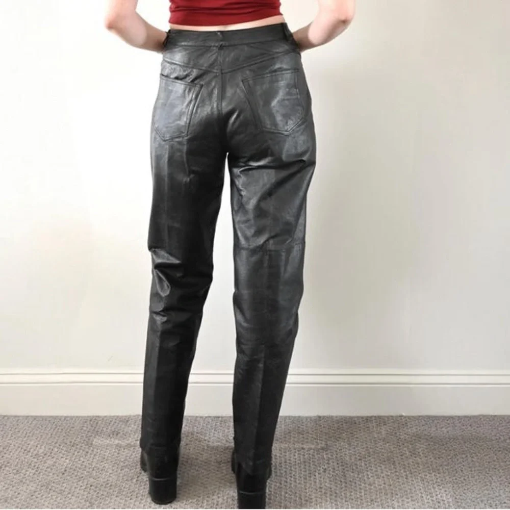 Bagatelle Black Faux Leather High Waist Clean Girl Edgy Straight Leg Jeans SZ XL